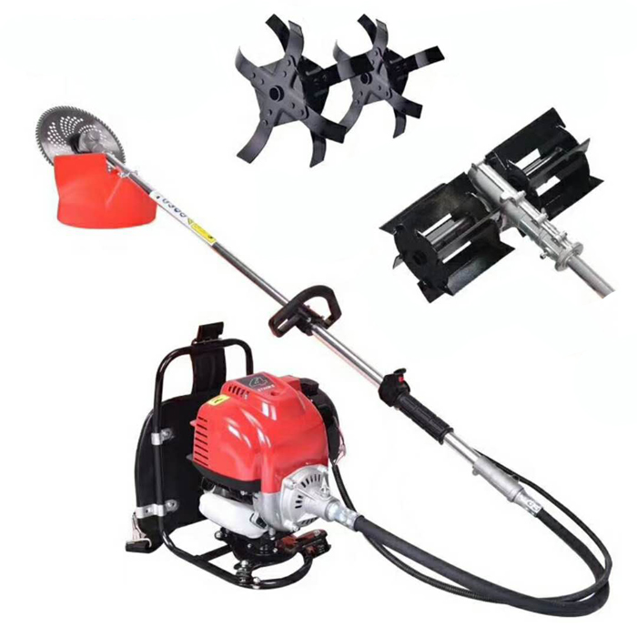 3 working heads grass cutting machine